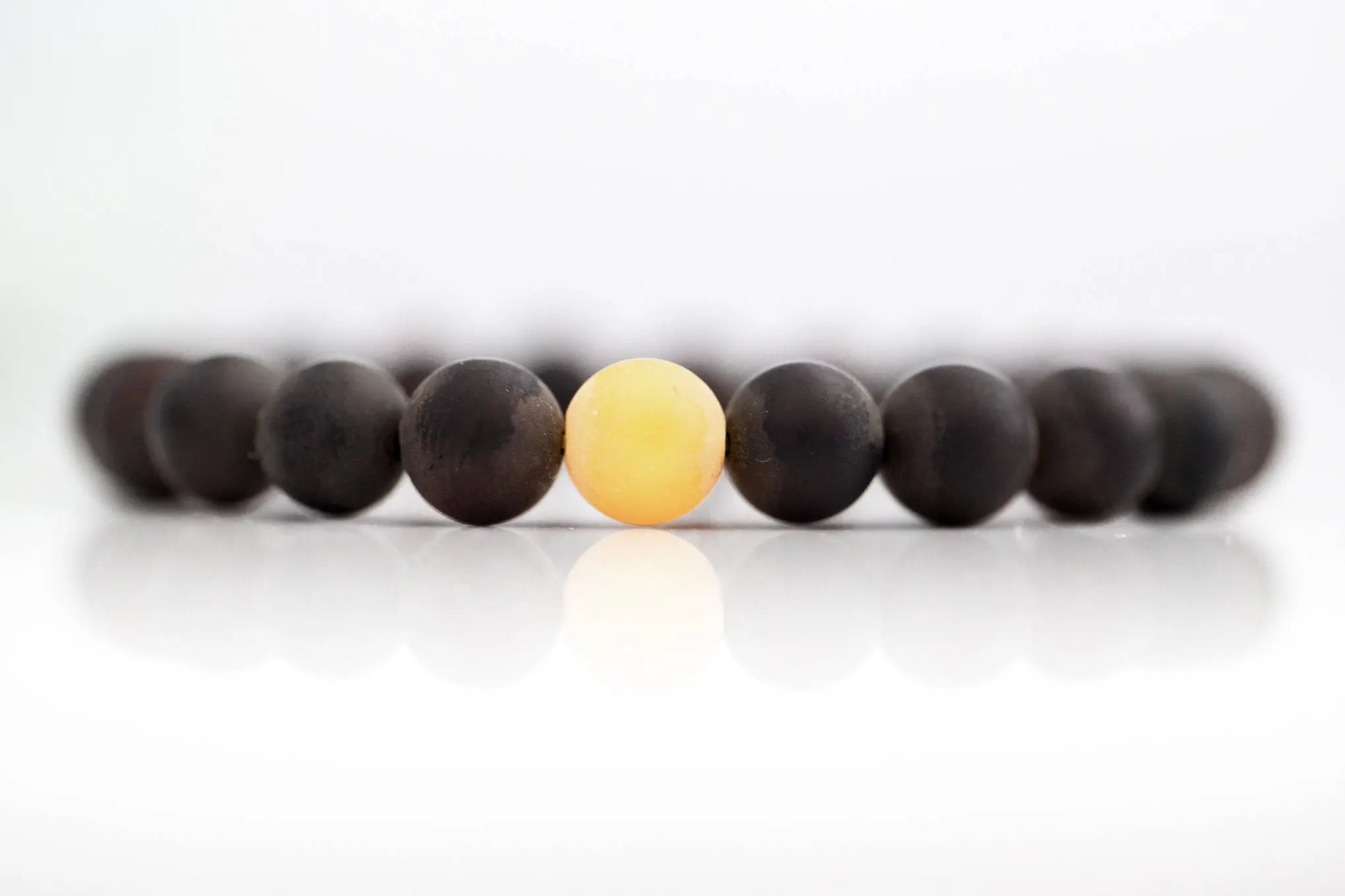 Matte Dark Amber with Butterscotch-Accent Bracelet- Bracelets- Baltic Beauty