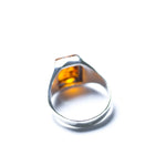 Men's Amber Solitaire Ring- Rings- Baltic Beauty