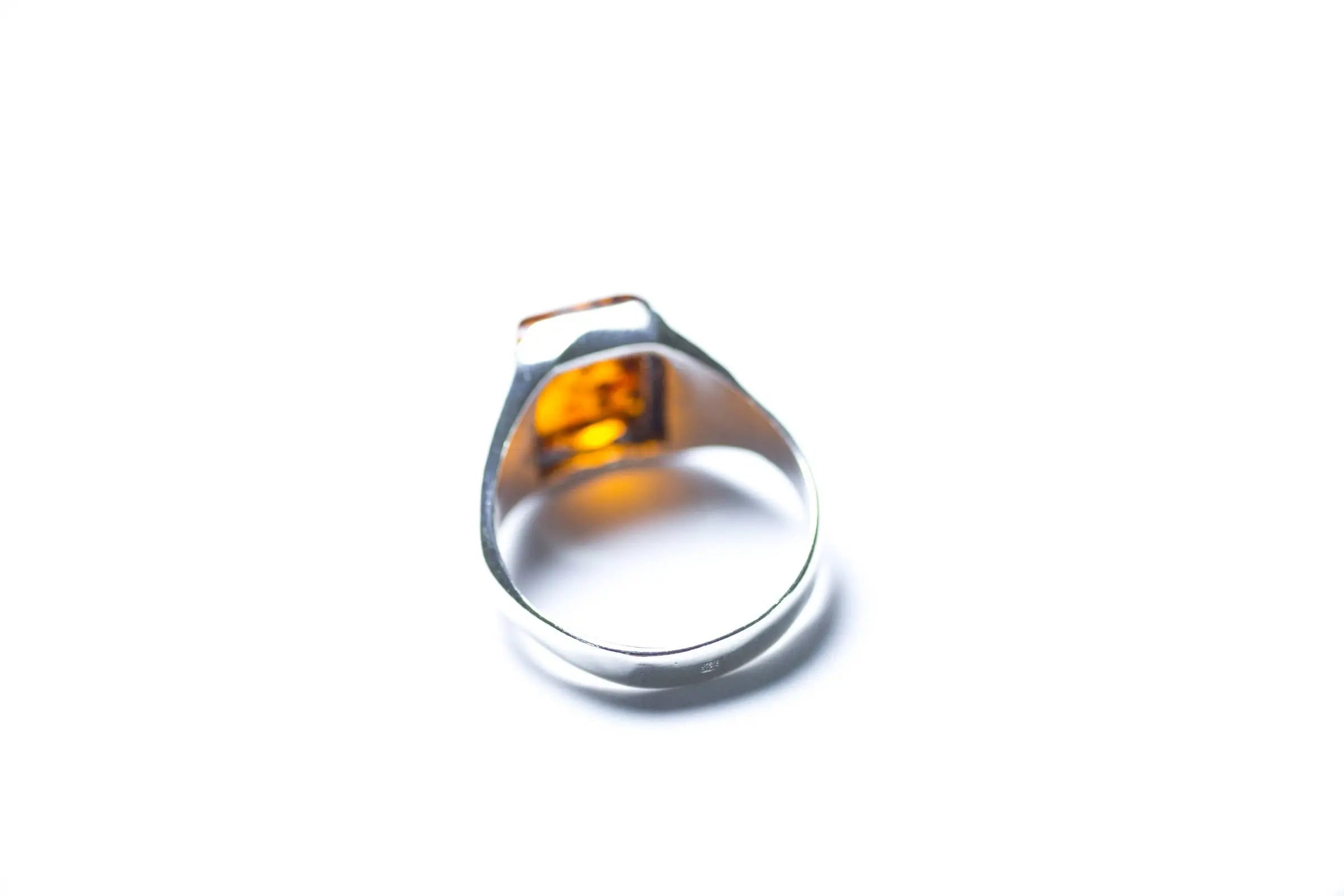 Men's Amber Solitaire Ring- Rings- Baltic Beauty