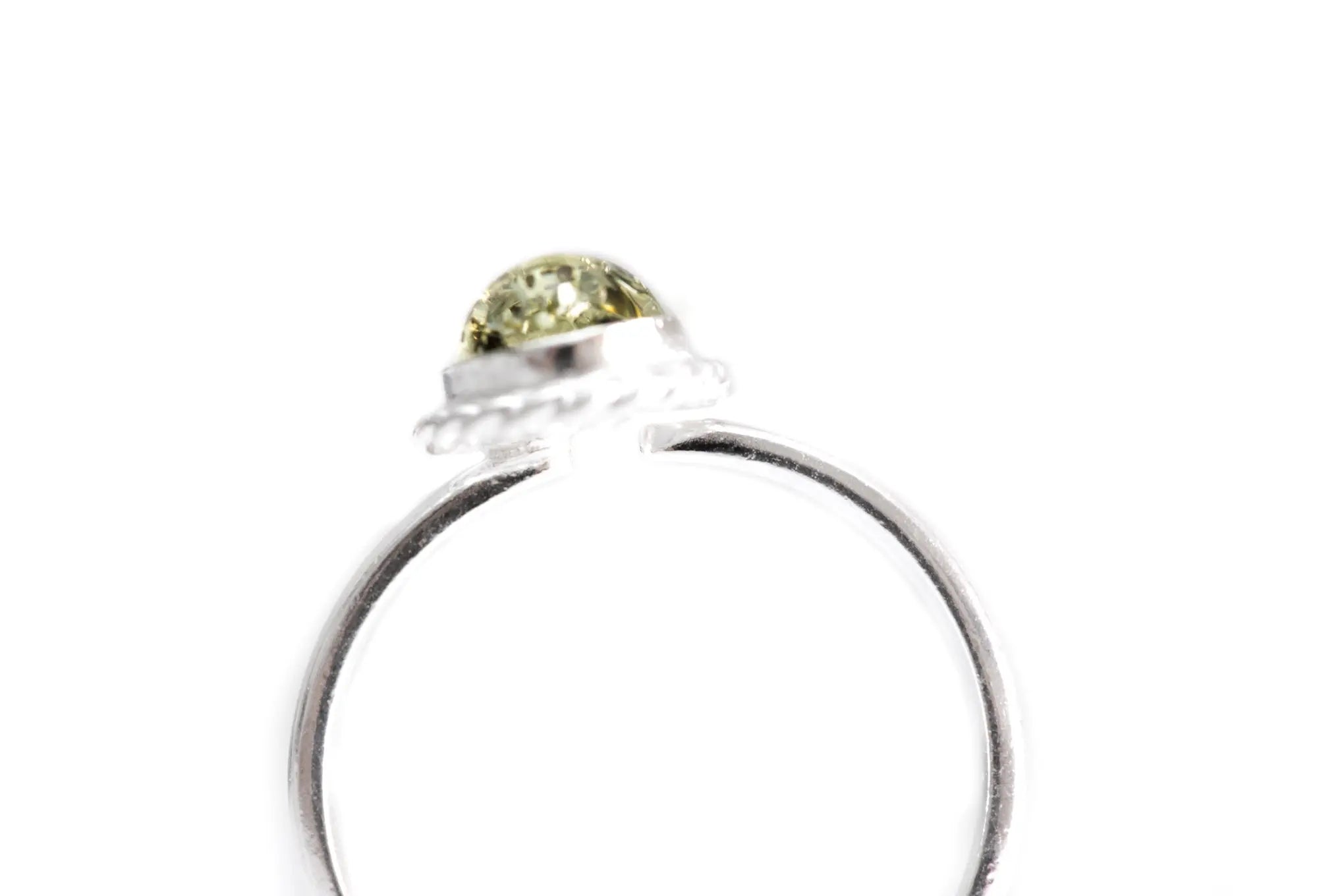 Mini Green Amber Quintessence Ring- Rings- Baltic Beauty