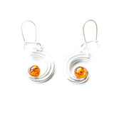 Modern Amber Orbit Earrings- Earrings- Baltic Beauty