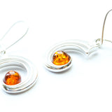 Modern Amber Orbit Earrings- Earrings- Baltic Beauty