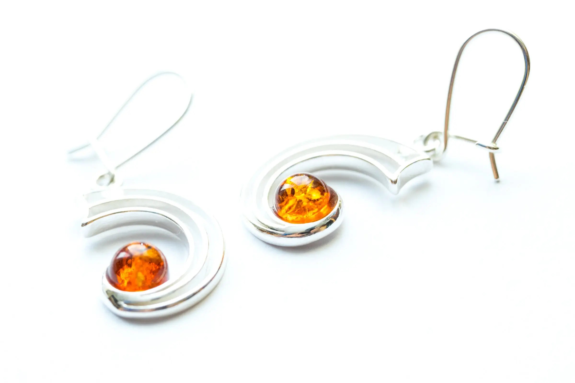 Modern Amber Orbit Earrings- Earrings- Baltic Beauty