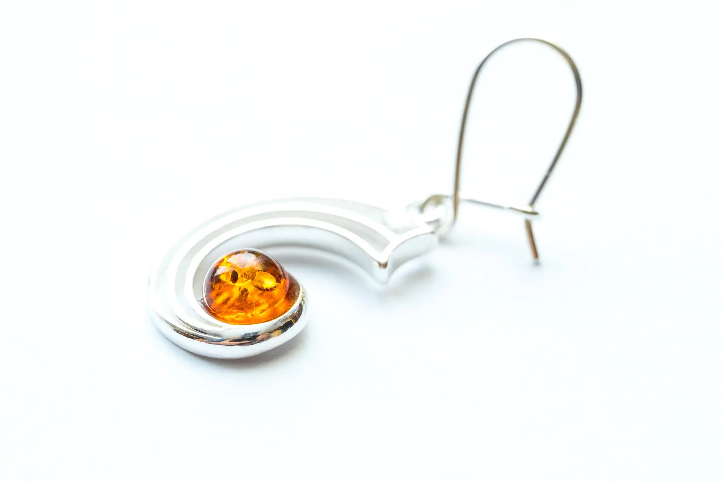 Modern Amber Orbit Earrings- Earrings- Baltic Beauty