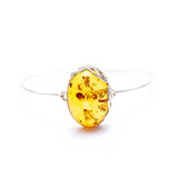 Modern Baltic Amber Fixed Bangle- Bangles- Baltic Beauty