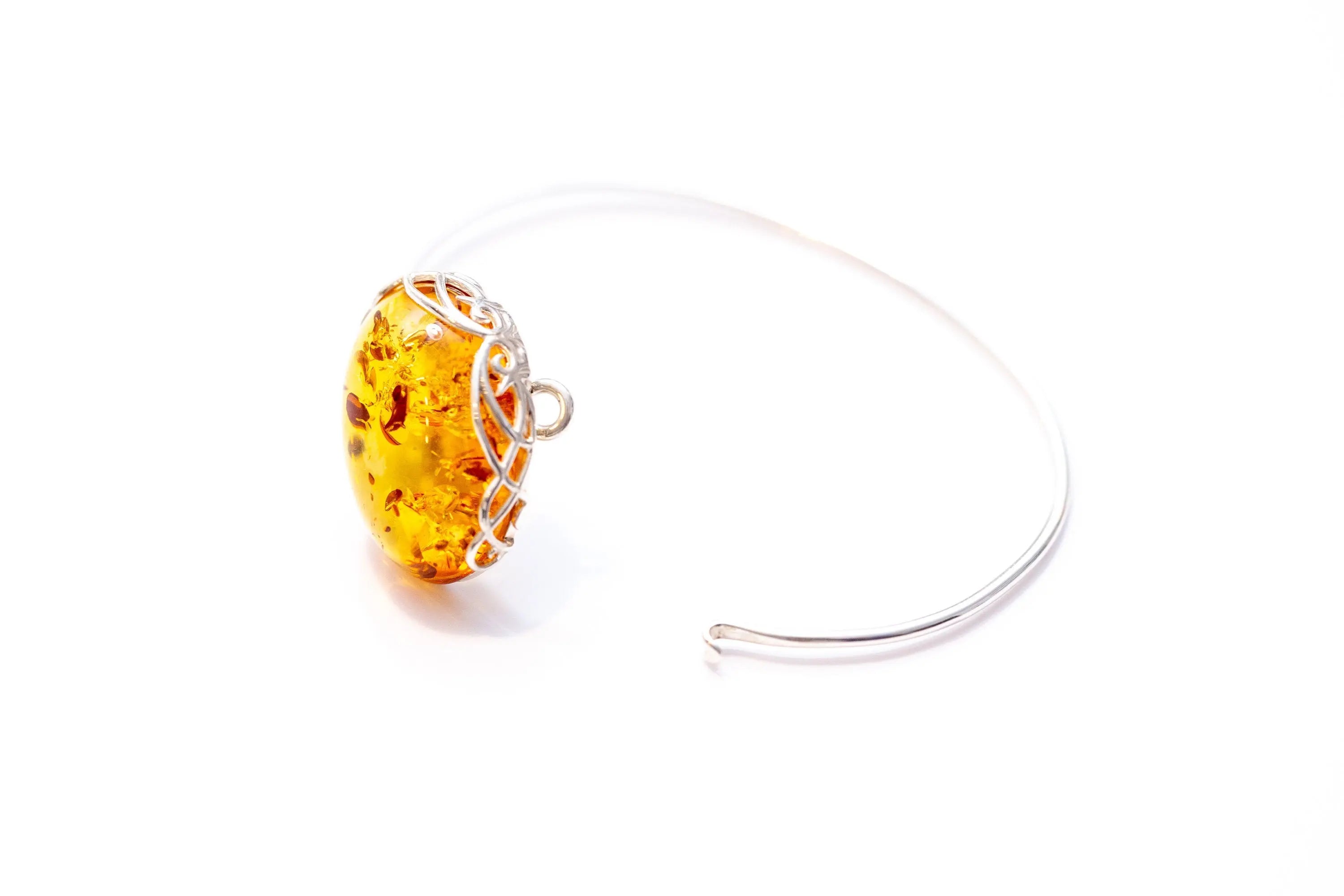 Modern Baltic Amber Fixed Bangle- Bangles- Baltic Beauty