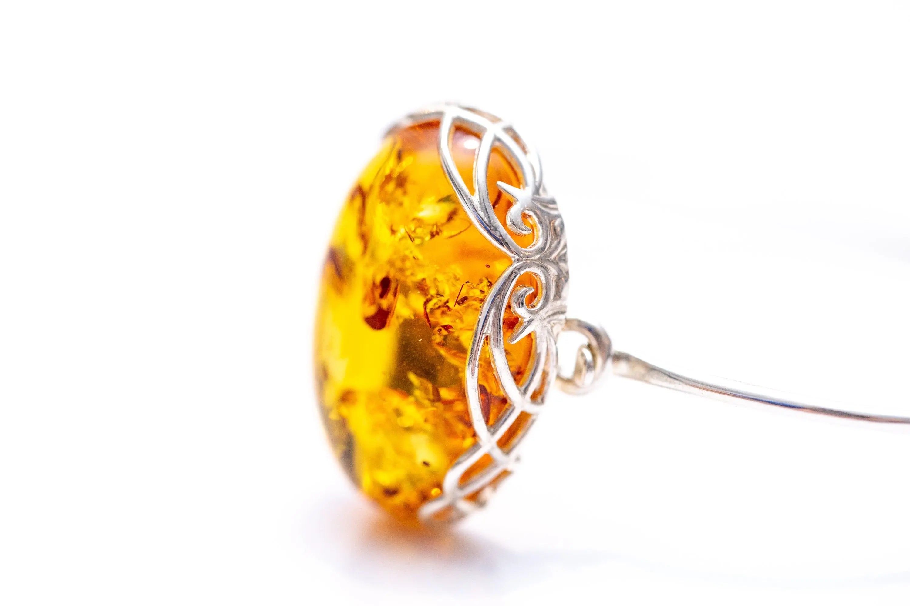 Modern Baltic Amber Fixed Bangle- Bangles- Baltic Beauty