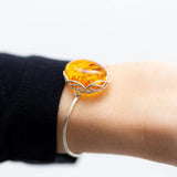 Modern Baltic Amber Fixed Bangle- Bangles- Baltic Beauty