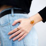 Modern Baltic Amber Fixed Bangle- Bangles- Baltic Beauty