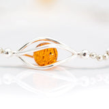 Modern Caged Amber Spheres Bracelet- Bracelets- Baltic Beauty