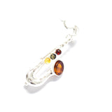 Baltic Beauty Brooches Amber & Silver Saxophone Brooch
