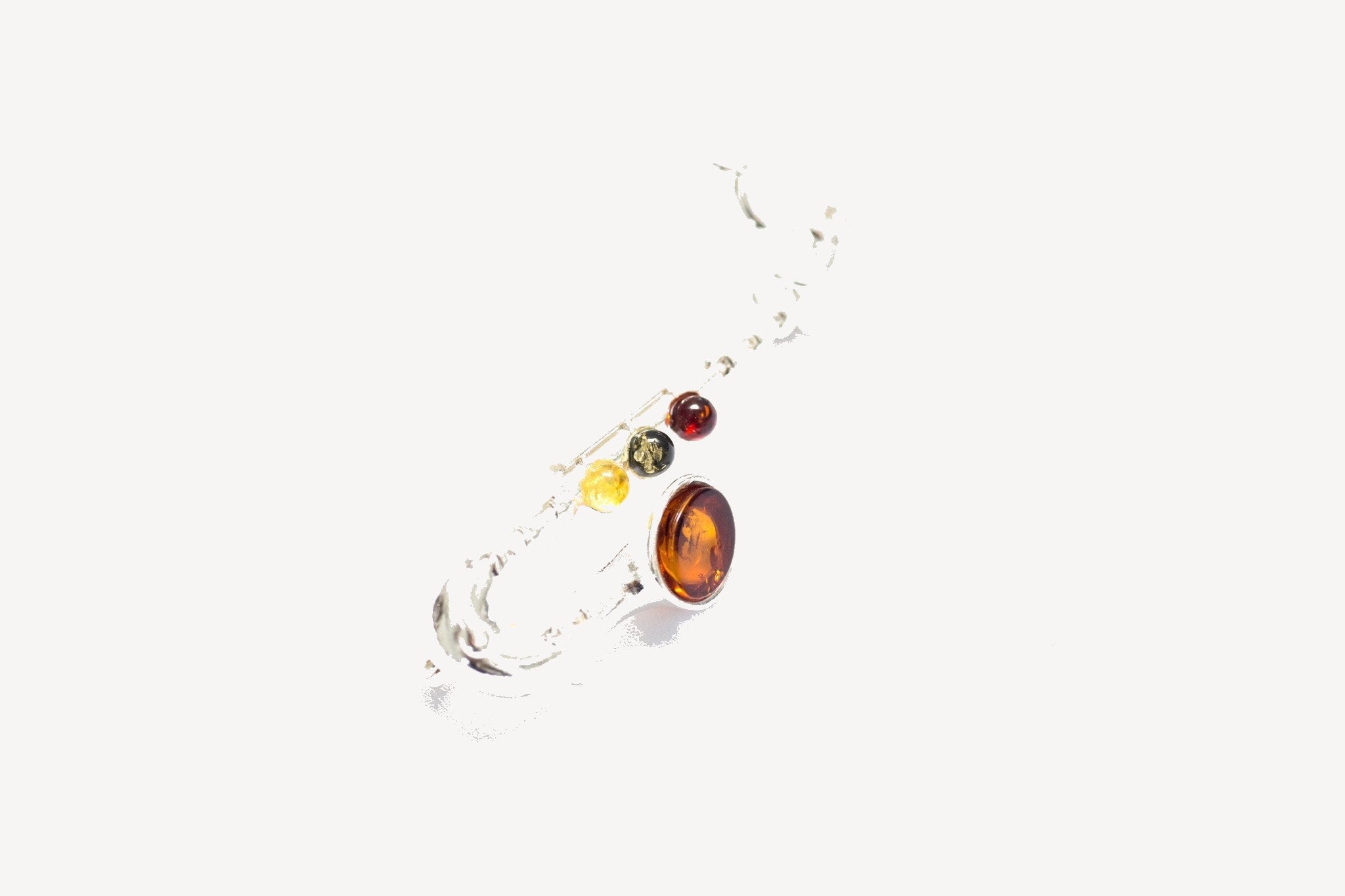 Baltic Beauty Brooches Amber & Silver Saxophone Brooch