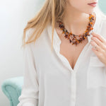 Multi Strand RAW Amber Necklace- Necklaces- Baltic Beauty