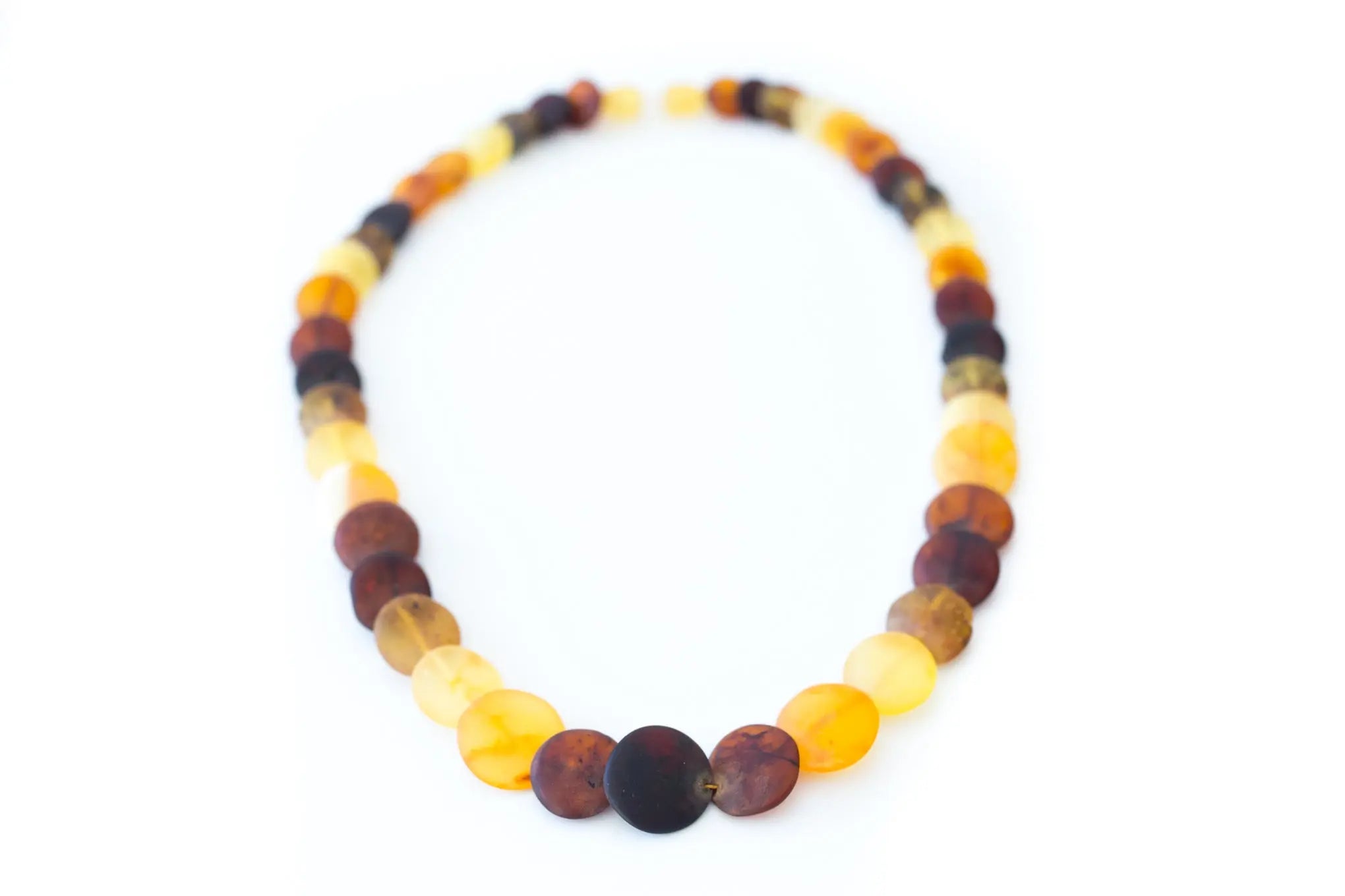 Multicolour Amber Disc Necklace- Necklaces- Baltic Beauty