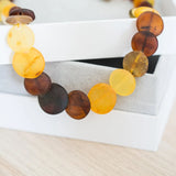 Multicolour Amber Disc Necklace- Necklaces- Baltic Beauty