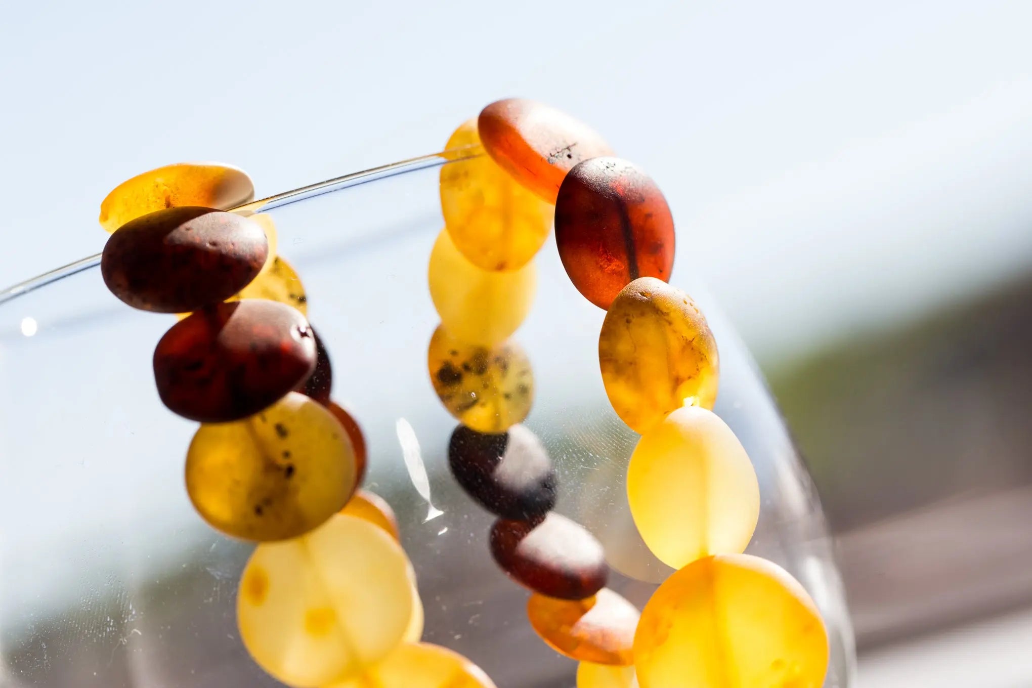 Multicolour Amber Disc Necklace- Necklaces- Baltic Beauty