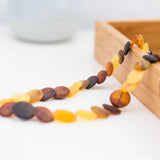 Multicolour Amber Disc Necklace- Necklaces- Baltic Beauty