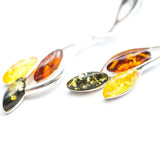 Baltic Beauty Earrings Multicolour Amber Leaf Earrings