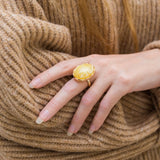 Oval Butterscotch Amber Statement Ring- Rings- Baltic Beauty