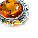 Oval Classic Framed Amber Brooch- Brooches- Baltic Beauty