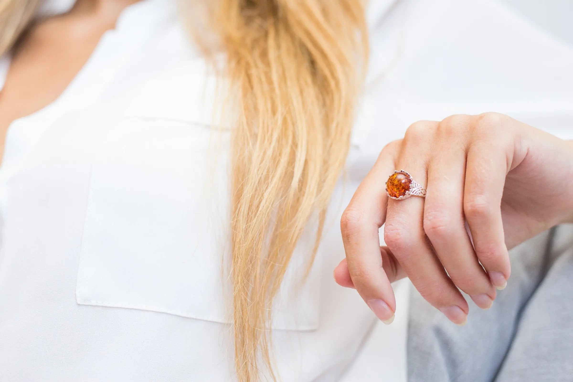 Baltic Beauty Rings Dainty Amber Ring