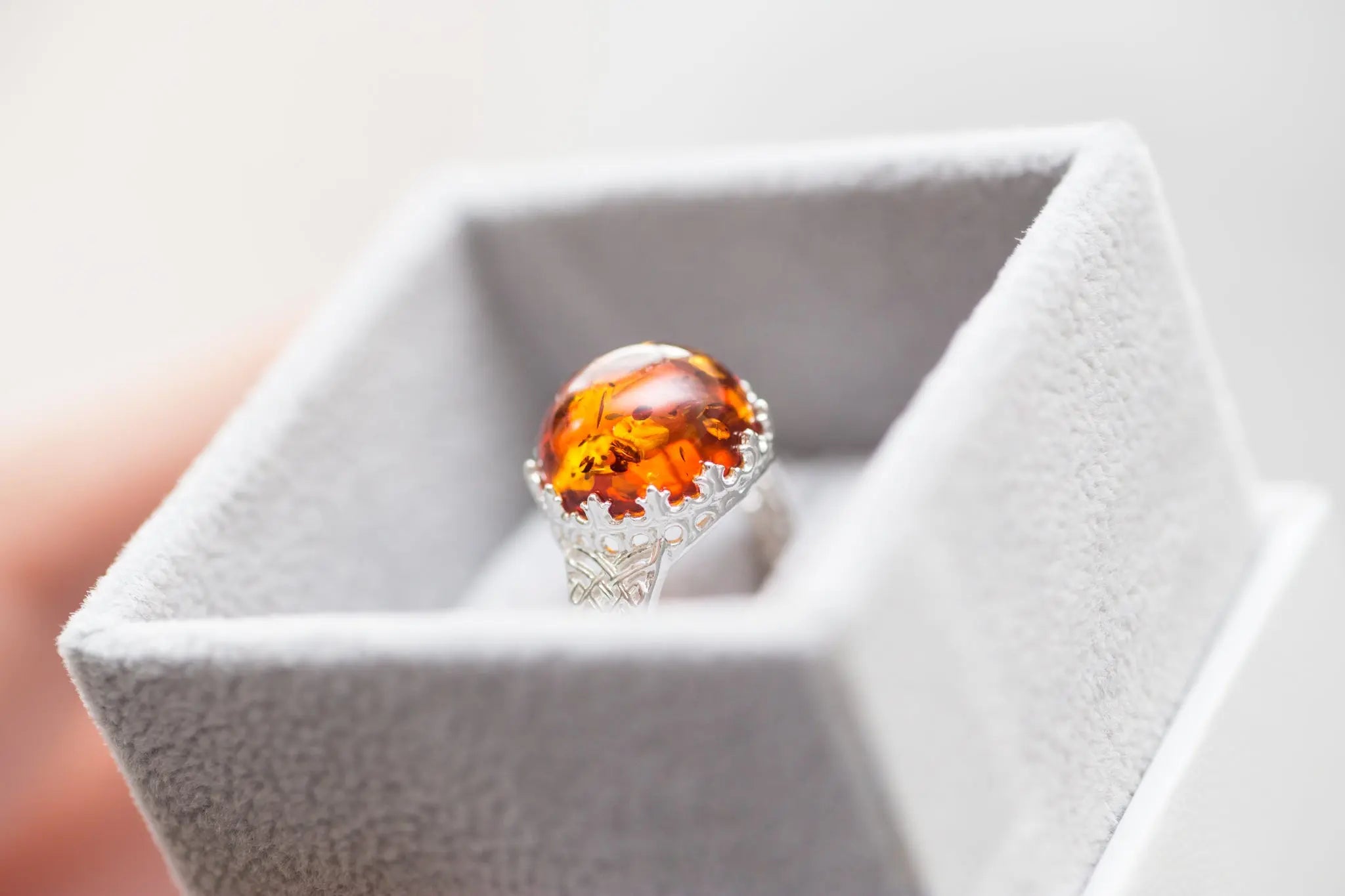 Princess Crown Amber Ring- Rings- Baltic Beauty