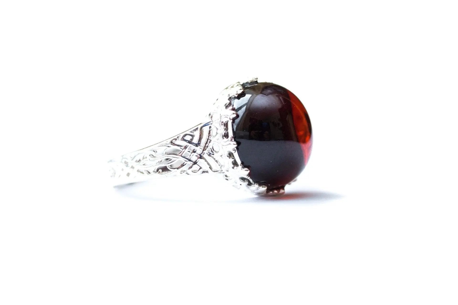 Baltic Beauty Rings Dainty Cherry Amber Ring