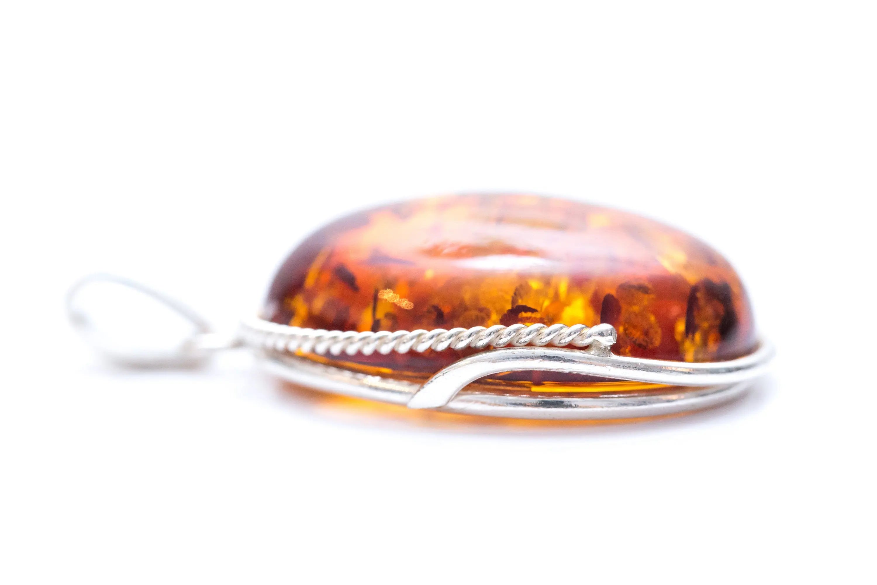 Rope Fram Statement Amber Pendant- Necklaces- Baltic Beauty