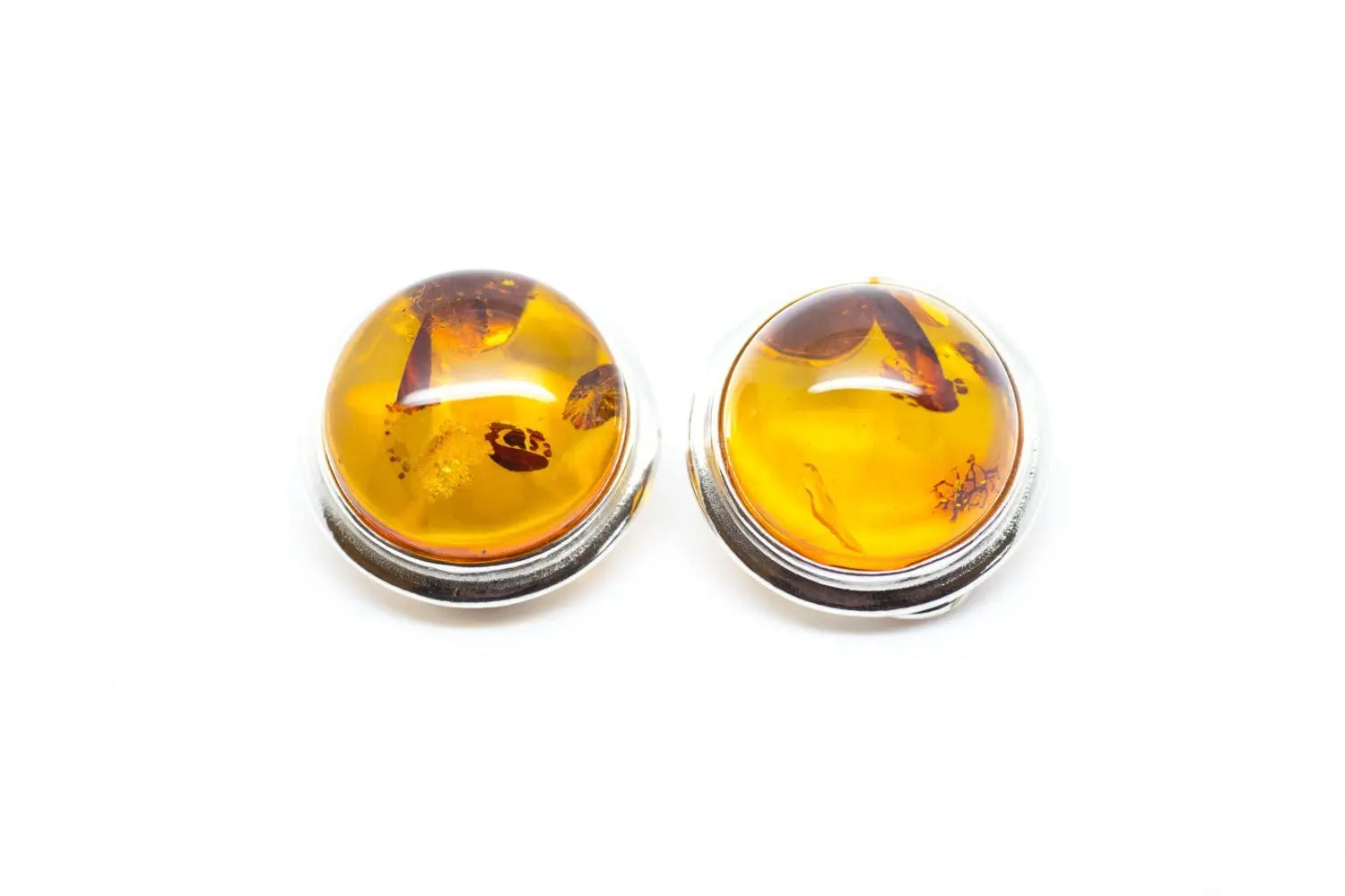 Baltic Beauty Earrings Round Amber Clip On Earrings