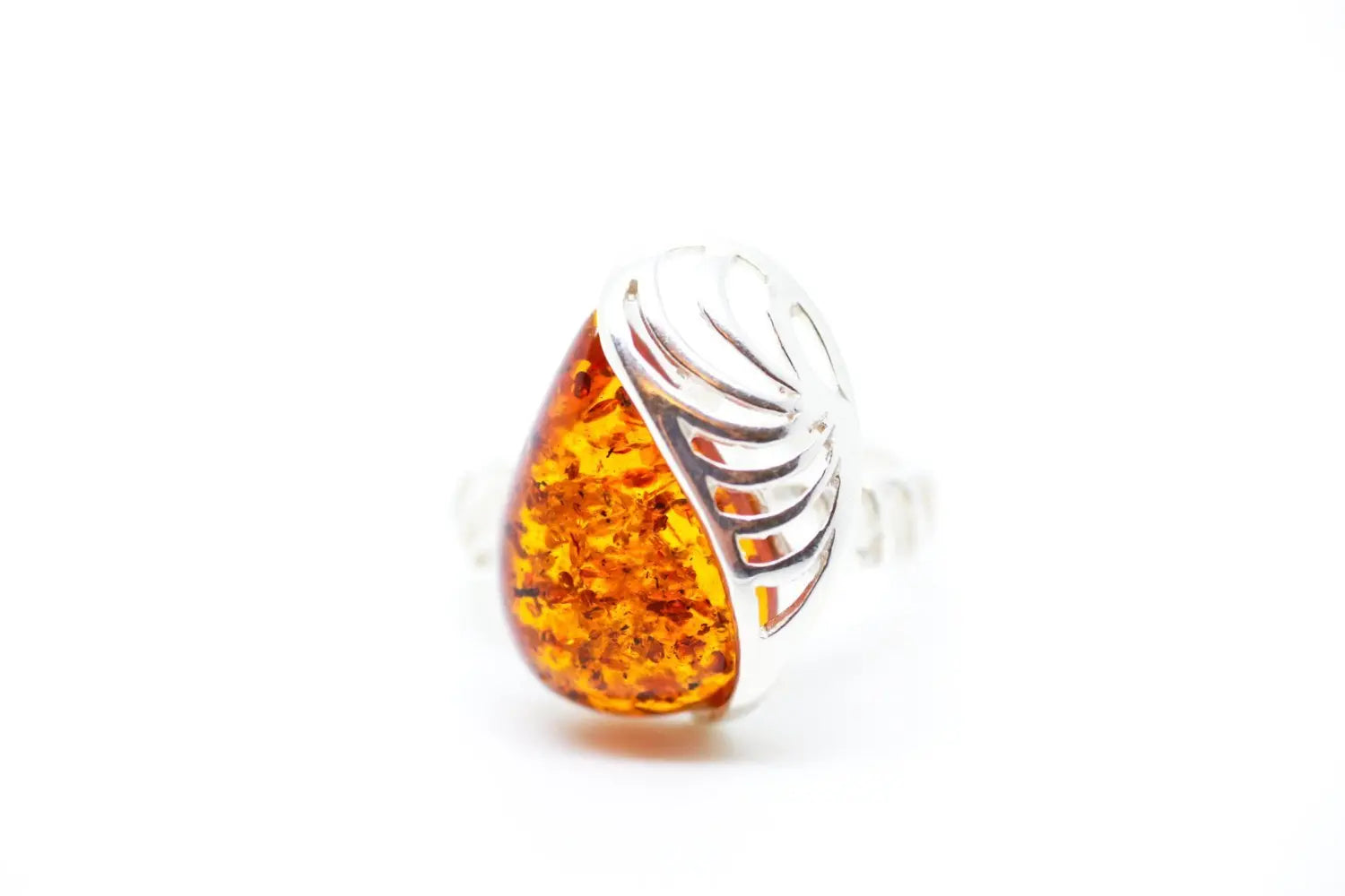 Baltic Beauty Rings Shell Design Amber Ring