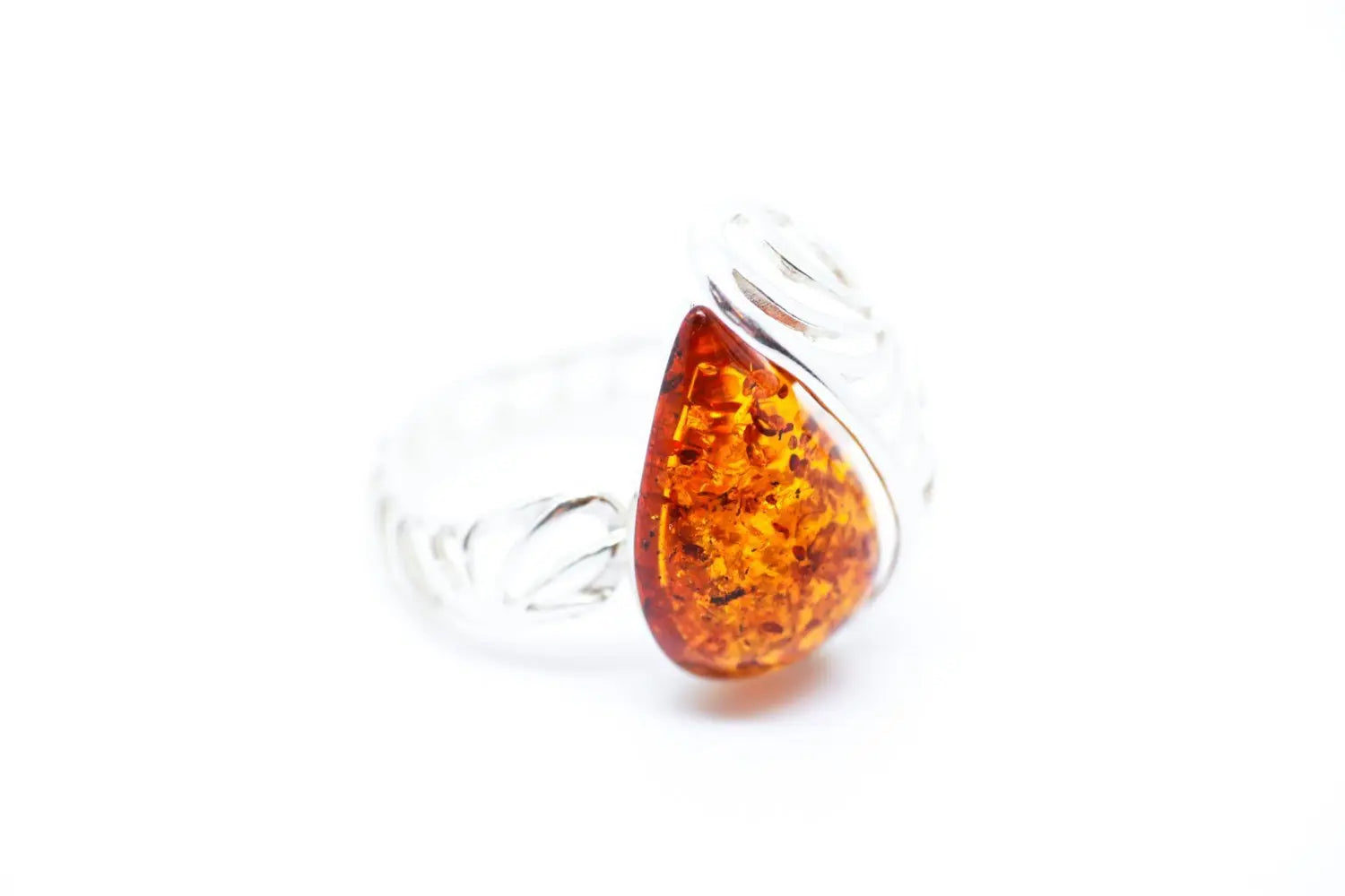 Baltic Beauty Rings Shell Design Amber Ring