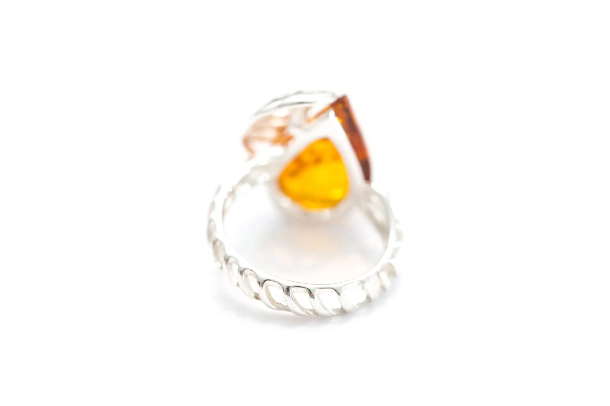 Shell Frame Amber Ring- Rings- Baltic Beauty