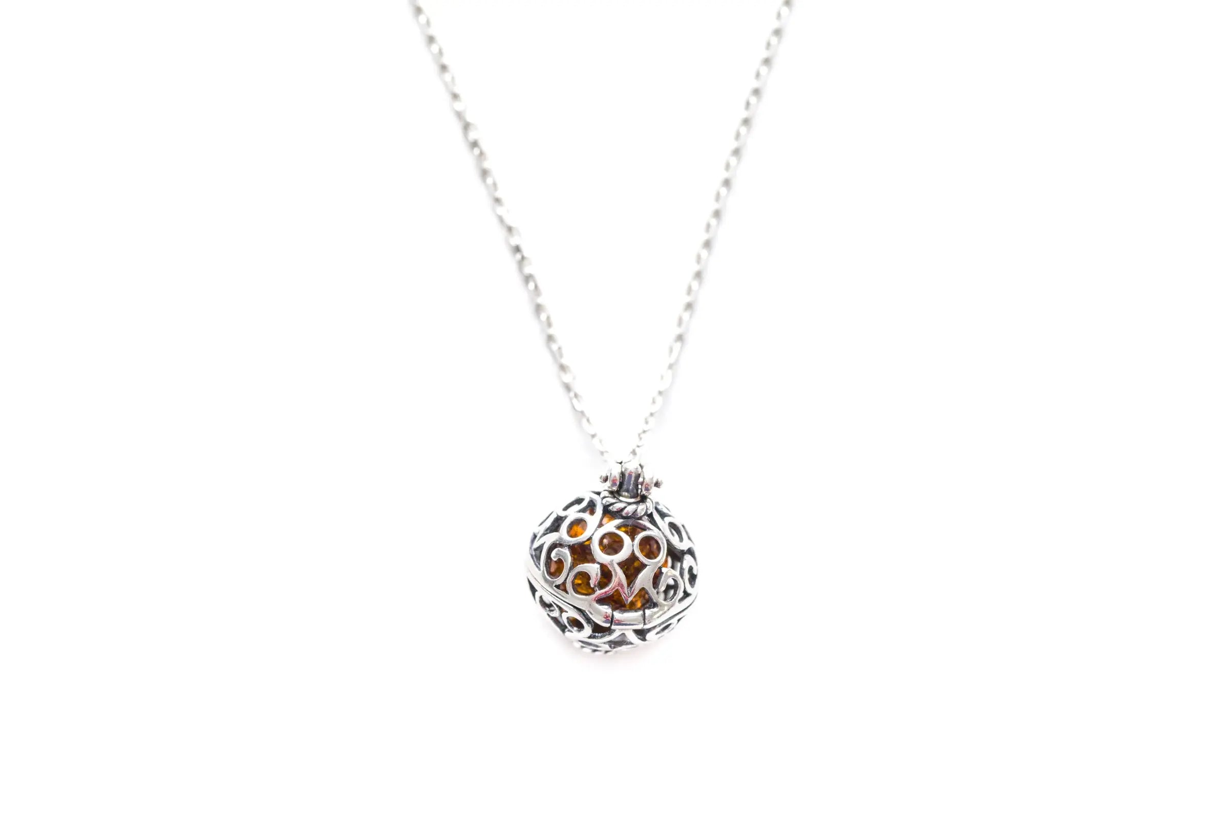 Silver Filigree Locket Necklace- Necklaces- Baltic Beauty