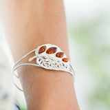 Silver Leaf Statement Arm Cuff- Bangles- Baltic Beauty