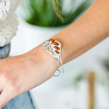 Silver Leaf Statement Arm Cuff- Bangles- Baltic Beauty