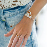 Silver Leaf Statement Arm Cuff- Bangles- Baltic Beauty