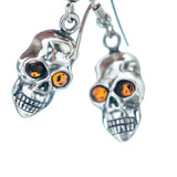 Silver Skull Dangle Earrings- Earrings- Baltic Beauty