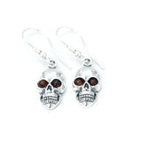 Silver Skull Dangle Earrings- Earrings- Baltic Beauty
