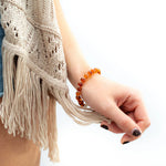 Silver and Polished Amber Nugget Bead Bracelet- Bracelets- Baltic Beauty
