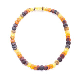 Small Amber Disc Necklace, Multicolour Amber Necklace- Necklaces- Baltic Beauty