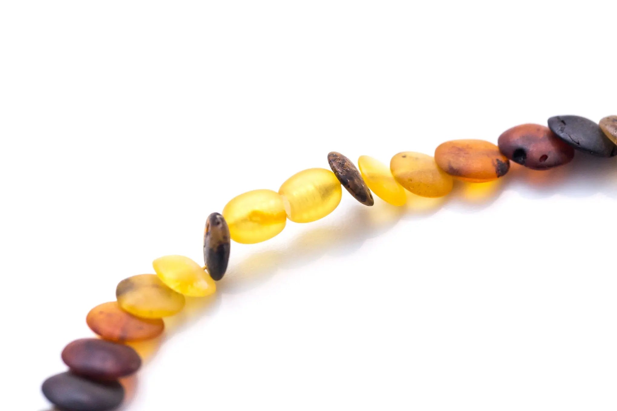 Small Amber Disc Necklace, Multicolour Amber Necklace- Necklaces- Baltic Beauty