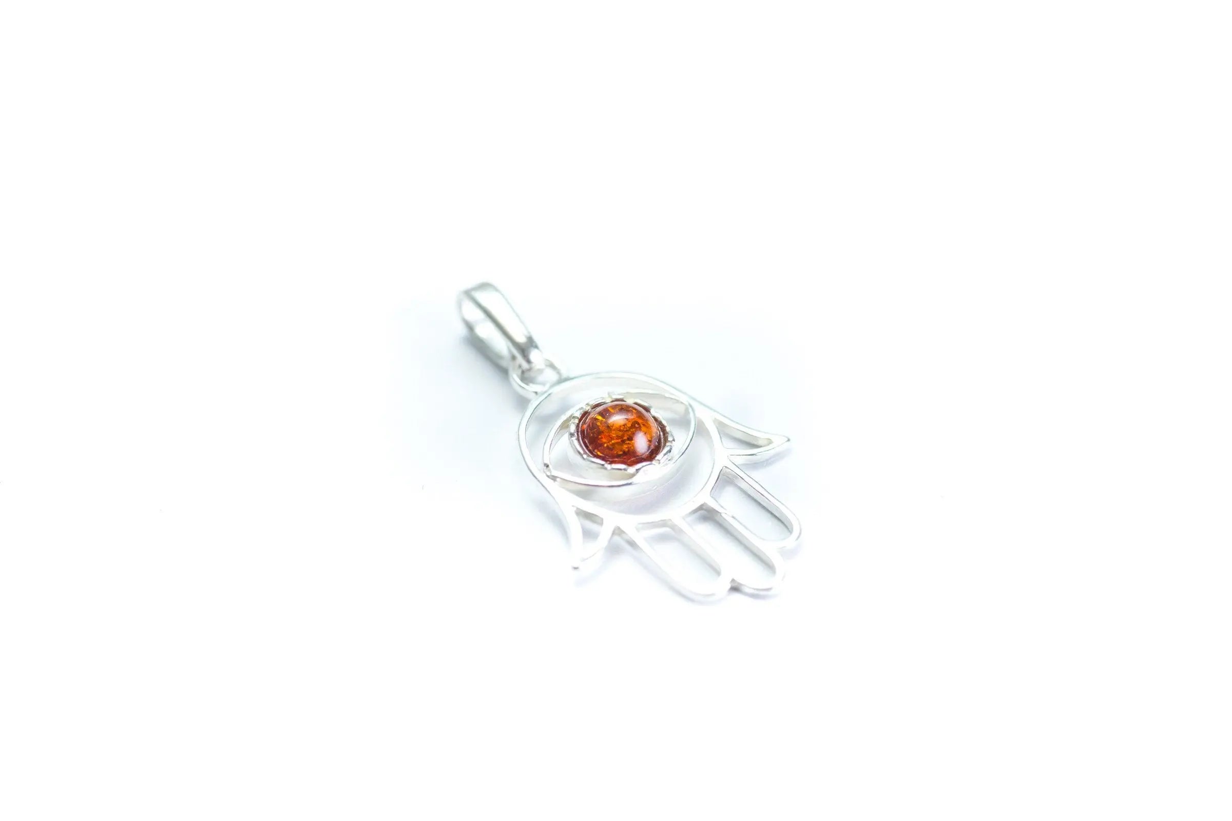 Baltic Beauty Pendant Small Amber Hamsa Pendant