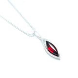 Small Marquise Cherry Amber & Silver Pendant- Necklaces- Baltic Beauty