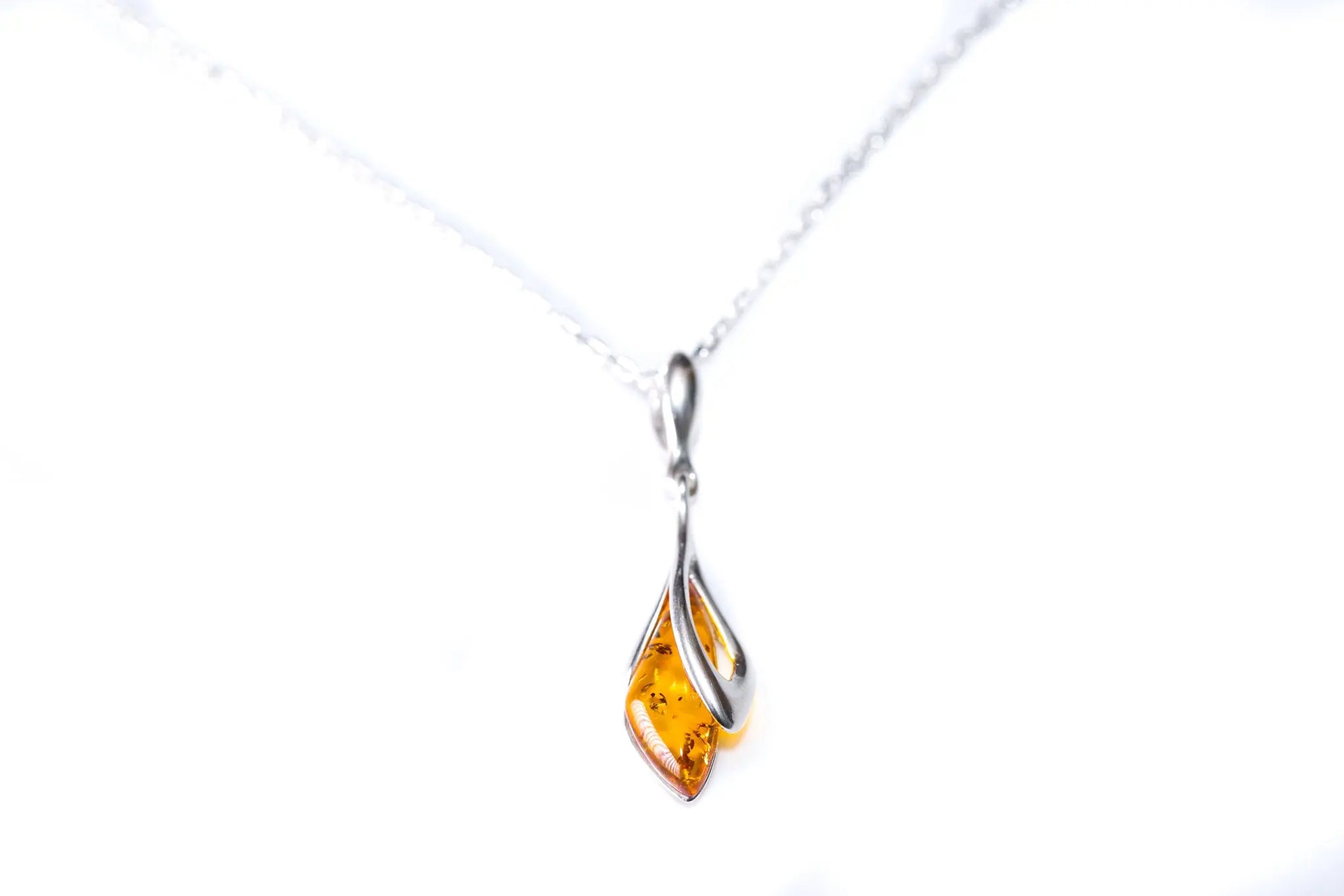Subtle Amber Droplet Pendant- Necklaces- Baltic Beauty