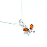 Tiny Amber Butterfly Necklace- Necklaces- Baltic Beauty