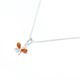 Tiny Amber Butterfly Necklace- Necklaces- Baltic Beauty