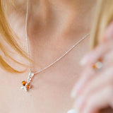 Tiny Amber Butterfly Necklace- Necklaces- Baltic Beauty