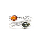 Two Tone Amber Tulip Ring- Rings- Baltic Beauty