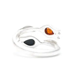 Two Tone Amber Tulip Ring- Rings- Baltic Beauty