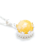 Yellow Amber Princess Crown Pendant- Necklaces- Baltic Beauty